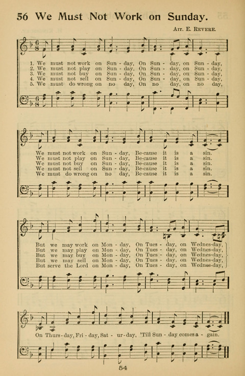 Hymnal for Primary Classes: a collection of hymns and tunes, recitations and exercises, being a manual for primary Sunday-schools (With Tunes)) page 54