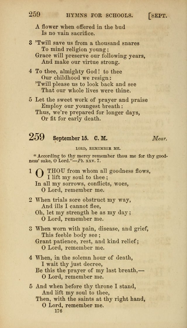 Hymns for Schools: with appropriate selections from scripture and tunes suited to the metres of the hymns (3rd ed.) page 176