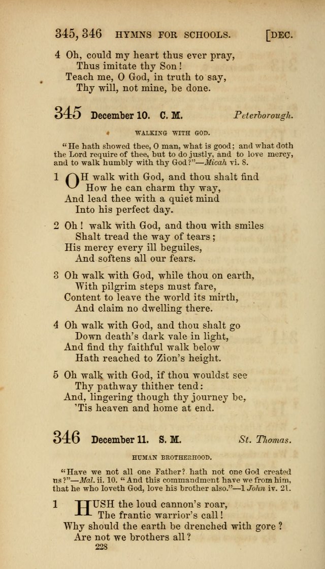 Hymns for Schools: with appropriate selections from scripture and tunes suited to the metres of the hymns (3rd ed.) page 228