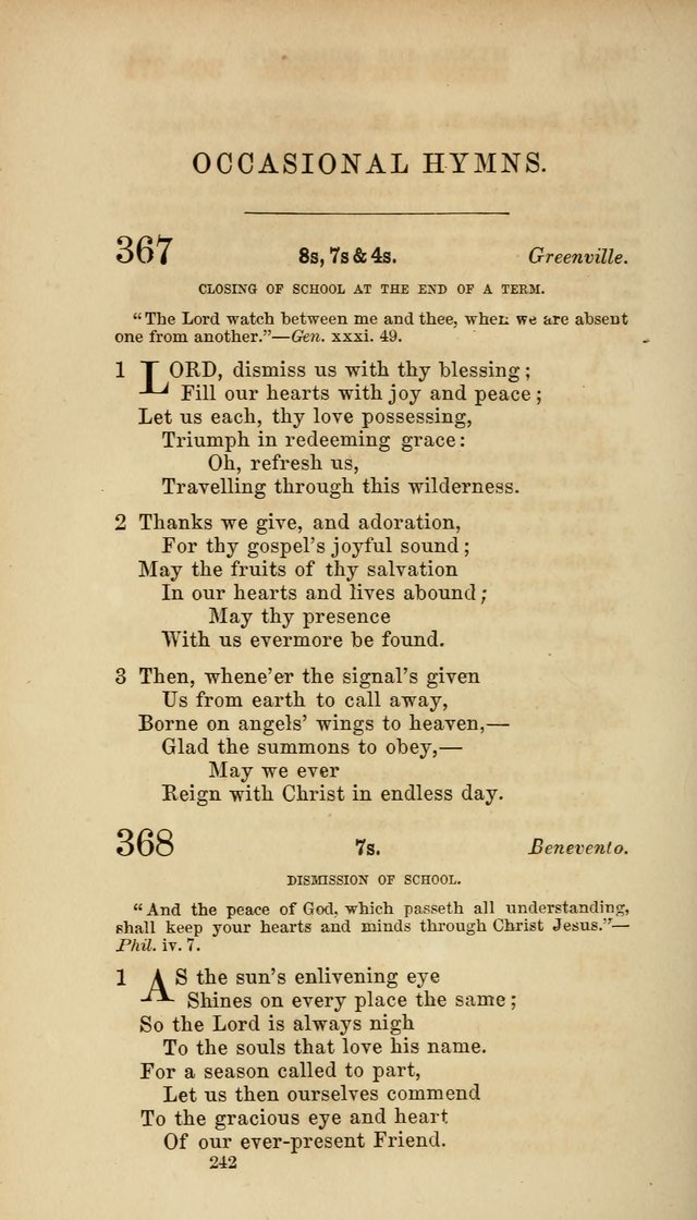 Hymns for Schools: with appropriate selections from scripture and tunes suited to the metres of the hymns (3rd ed.) page 242