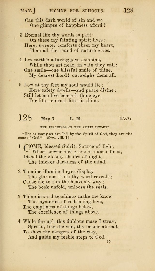 Hymns for Schools: with appropriate selections from scripture and tunes suited to the metres of the hymns (3rd ed.) page 95