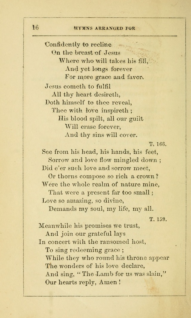 Hymns Arranged for the Communion Service of the Church of the United Brethren page 16