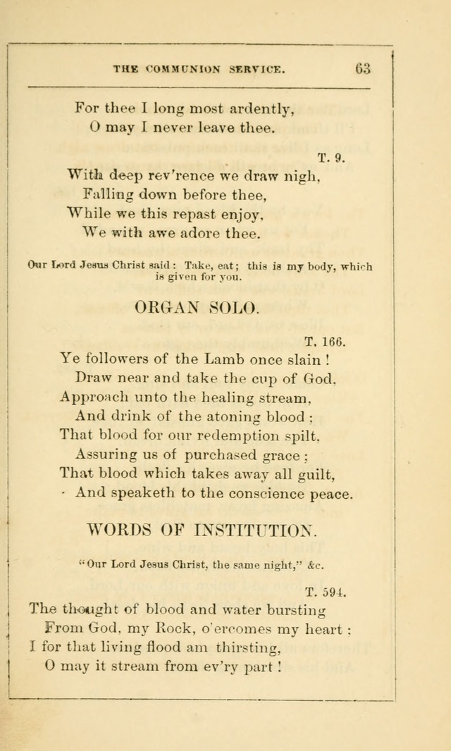 Hymns Arranged for the Communion Service of the Church of the United Brethren page 63
