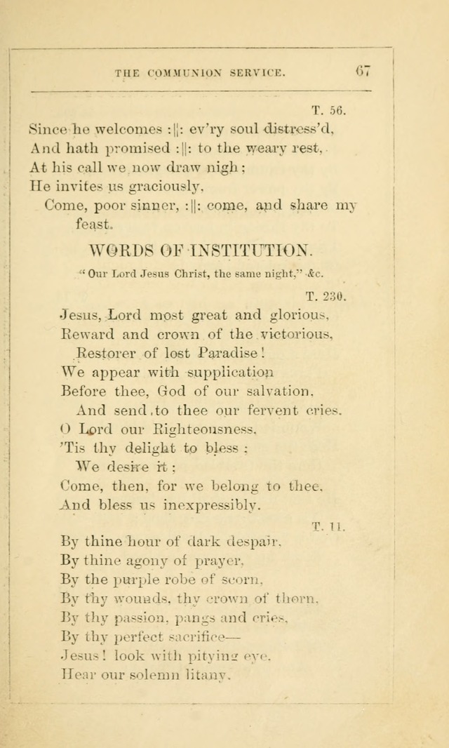 Hymns Arranged for the Communion Service of the Church of the United Brethren page 67