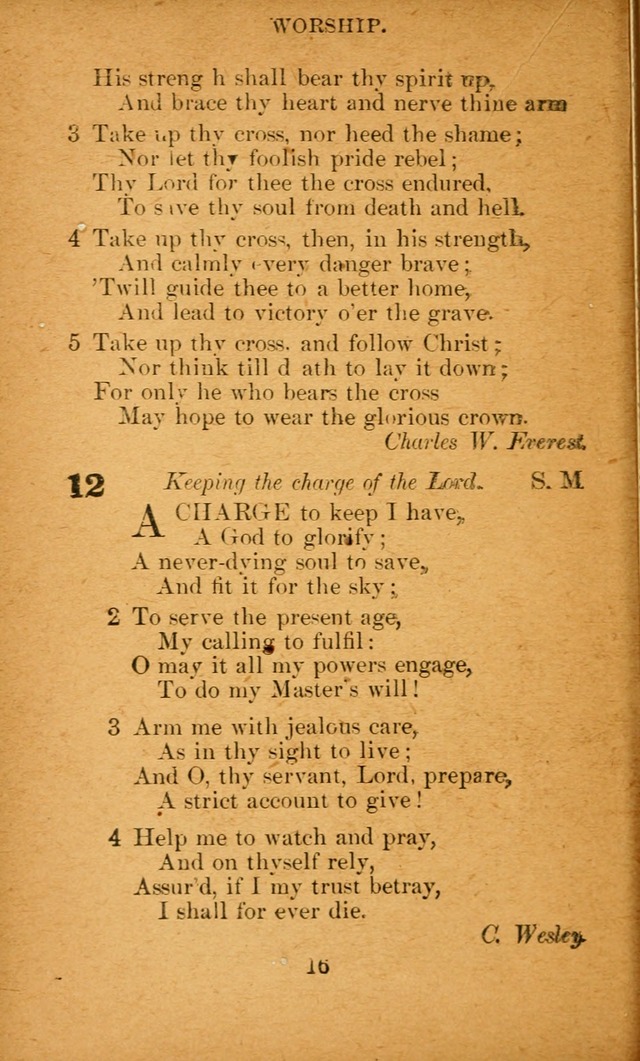 Hymnal: adapted to the doctrines and usages of the African Methodist Episcopal Church. Revised Edition page 16