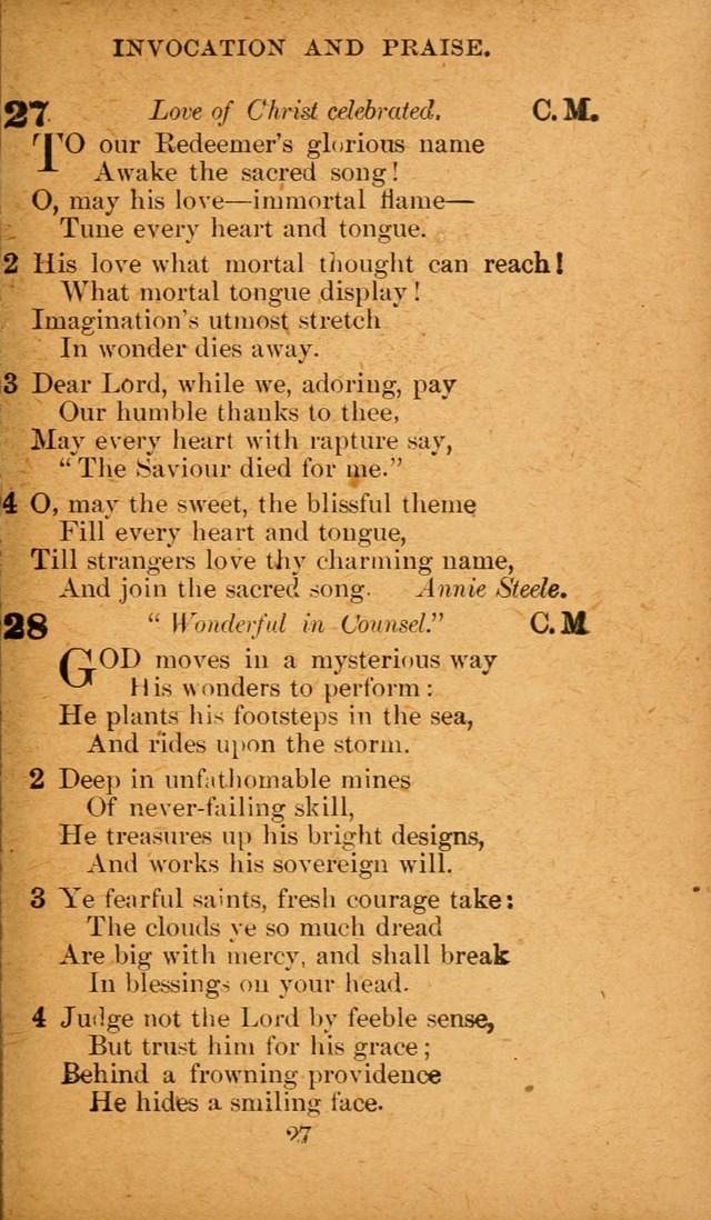 Hymnal: adapted to the doctrines and usages of the African Methodist Episcopal Church. Revised Edition page 27