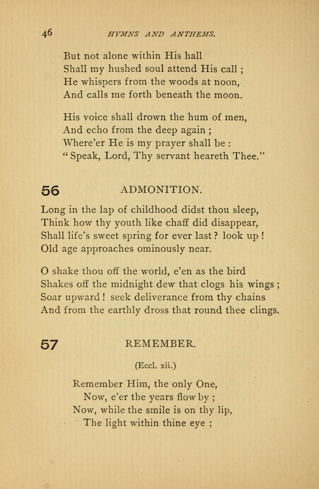 Hymns and Anthems adapted for Jewish Worship page 46