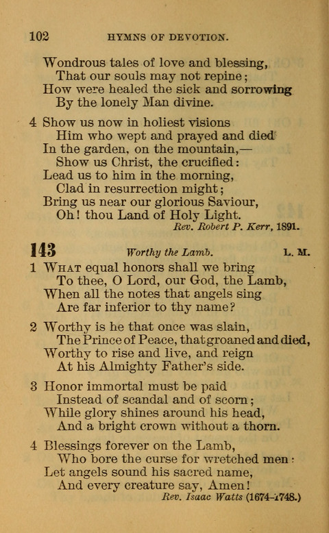 Hymns of the Ages: for Public and Social Worship, Approved and Recommended ... by the General Assembly of the Presbyterian Church in the U.S. (Second ed.) page 102