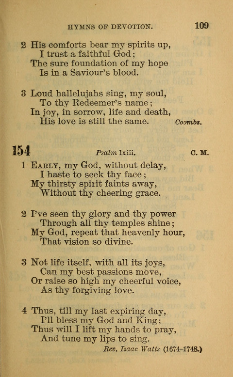 Hymns of the Ages: for Public and Social Worship, Approved and Recommended ... by the General Assembly of the Presbyterian Church in the U.S. (Second ed.) page 109