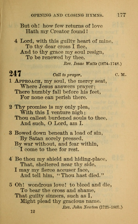 Hymns of the Ages: for Public and Social Worship, Approved and Recommended ... by the General Assembly of the Presbyterian Church in the U.S. (Second ed.) page 177