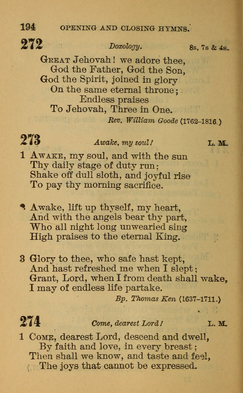 Hymns of the Ages: for Public and Social Worship, Approved and Recommended ... by the General Assembly of the Presbyterian Church in the U.S. (Second ed.) page 194