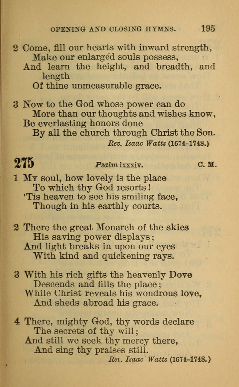 Hymns of the Ages: for Public and Social Worship, Approved and Recommended ... by the General Assembly of the Presbyterian Church in the U.S. (Second ed.) page 195