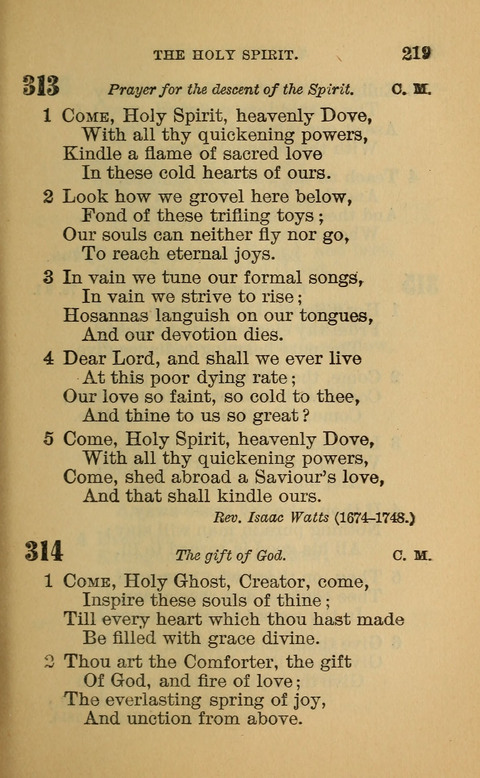 Hymns of the Ages: for Public and Social Worship, Approved and Recommended ... by the General Assembly of the Presbyterian Church in the U.S. (Second ed.) page 219