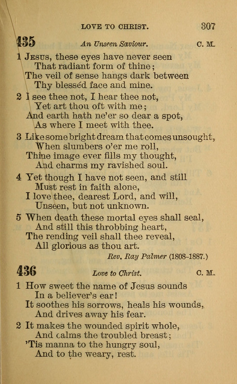 Hymns of the Ages: for Public and Social Worship, Approved and Recommended ... by the General Assembly of the Presbyterian Church in the U.S. (Second ed.) page 307