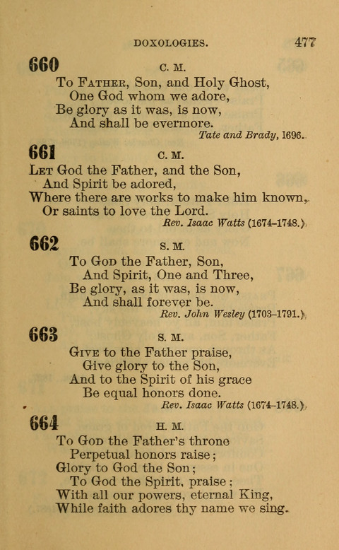 Hymns of the Ages: for Public and Social Worship, Approved and Recommended ... by the General Assembly of the Presbyterian Church in the U.S. (Second ed.) page 477
