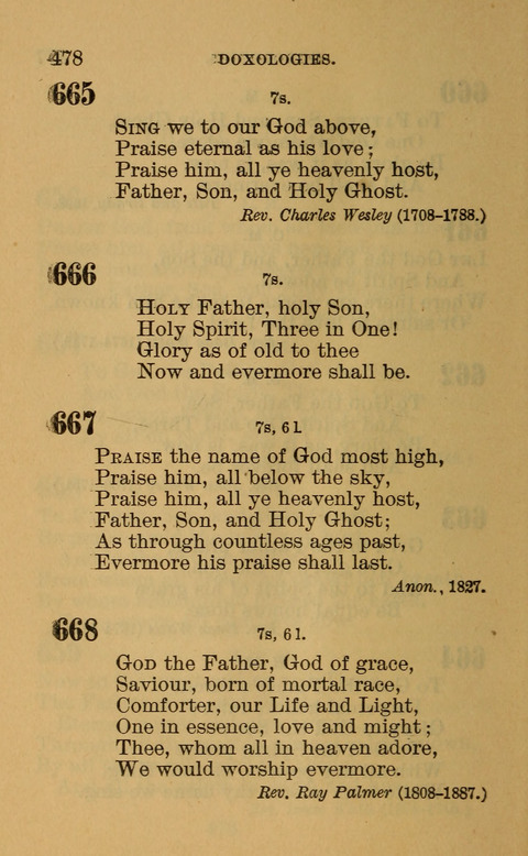 Hymns of the Ages: for Public and Social Worship, Approved and Recommended ... by the General Assembly of the Presbyterian Church in the U.S. (Second ed.) page 478
