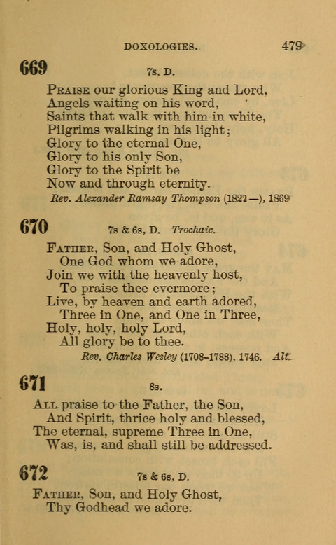 Hymns of the Ages: for Public and Social Worship, Approved and Recommended ... by the General Assembly of the Presbyterian Church in the U.S. (Second ed.) page 479