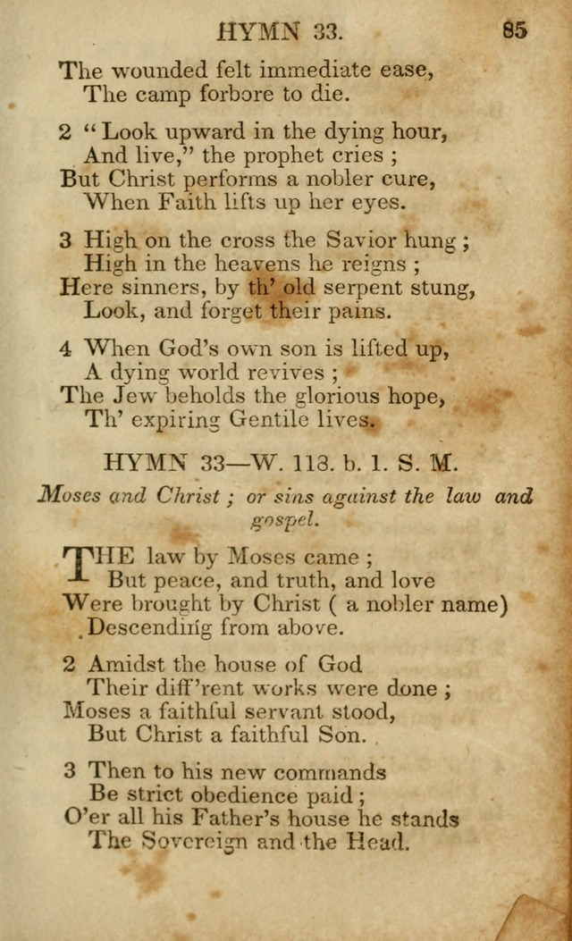 Hymns and Spiritual Songs, Original and Selected, for the Use of Christians. (5th ed.) page 85