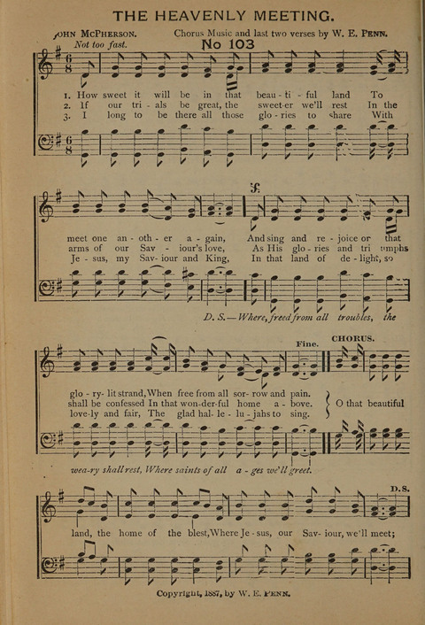 Harvest Bells Nos. 1, 2 and 3: Is filled with new and beautiful songs, suitable for churches, Sunday-schools, revivals and all religious meetings page 102