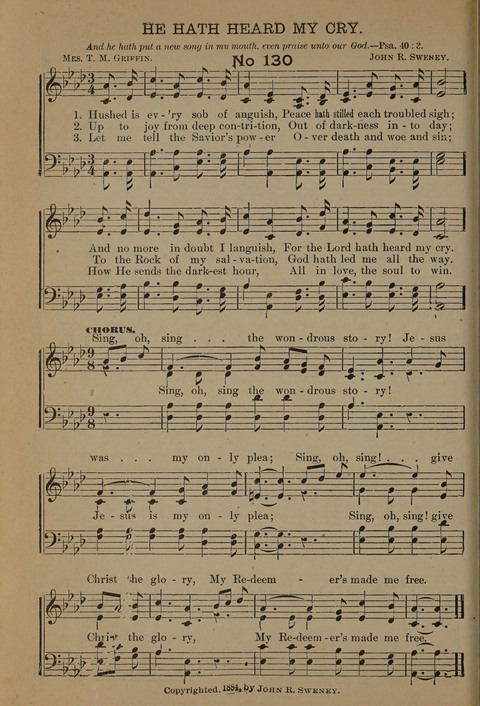 Harvest Bells Nos. 1, 2 and 3: Is filled with new and beautiful songs, suitable for churches, Sunday-schools, revivals and all religious meetings page 128