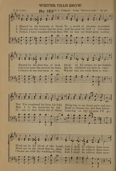 Harvest Bells Nos. 1, 2 and 3: Is filled with new and beautiful songs, suitable for churches, Sunday-schools, revivals and all religious meetings page 148