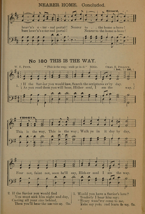 Harvest Bells Nos. 1, 2 and 3: Is filled with new and beautiful songs, suitable for churches, Sunday-schools, revivals and all religious meetings page 179