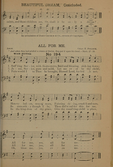 Harvest Bells Nos. 1, 2 and 3: Is filled with new and beautiful songs, suitable for churches, Sunday-schools, revivals and all religious meetings page 191