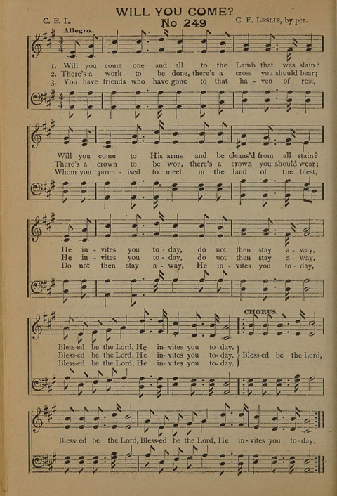 Harvest Bells Nos. 1, 2 and 3: Is filled with new and beautiful songs, suitable for churches, Sunday-schools, revivals and all religious meetings page 244