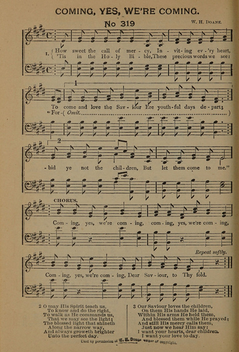 Harvest Bells Nos. 1, 2 and 3: Is filled with new and beautiful songs, suitable for churches, Sunday-schools, revivals and all religious meetings page 314