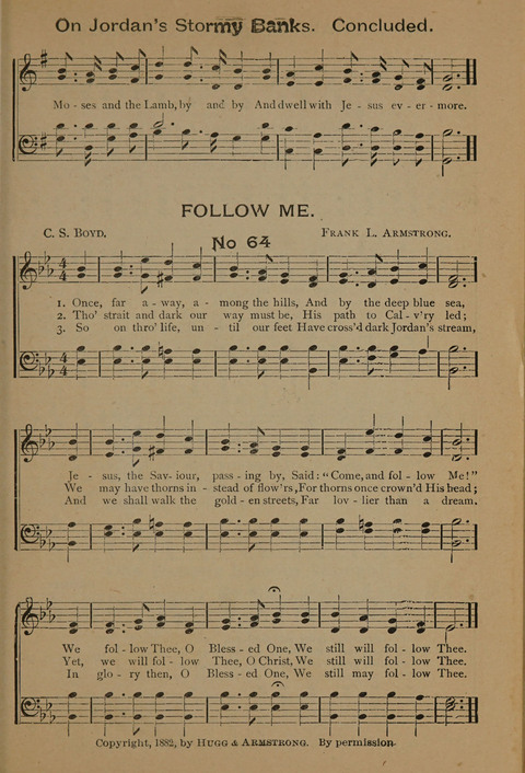 Harvest Bells Nos. 1, 2 and 3: Is filled with new and beautiful songs, suitable for churches, Sunday-schools, revivals and all religious meetings page 63