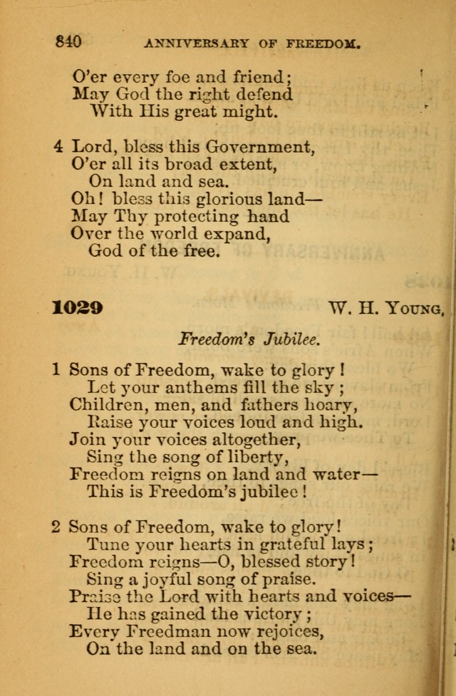 The Hymn Book of the African Methodist Episcopal Church: being a collection of hymns, sacred songs and chants (5th ed.) page 849