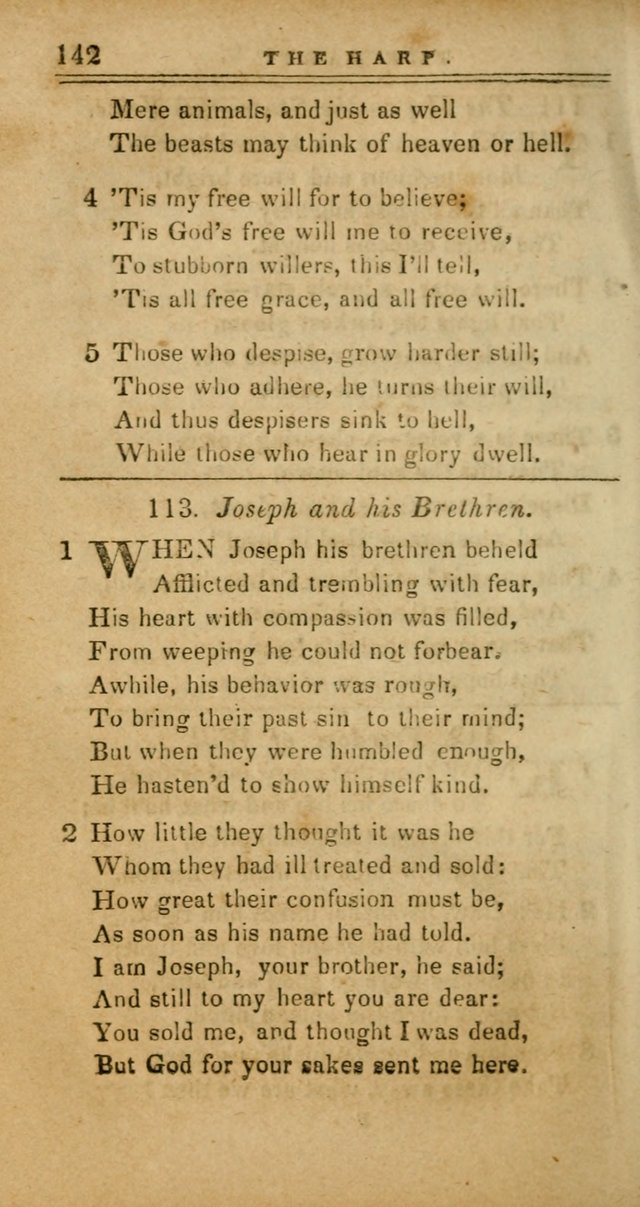 The Harp: being a collection of hymns and spiritual songs, adapted to all purposes of social and religious worship page 142