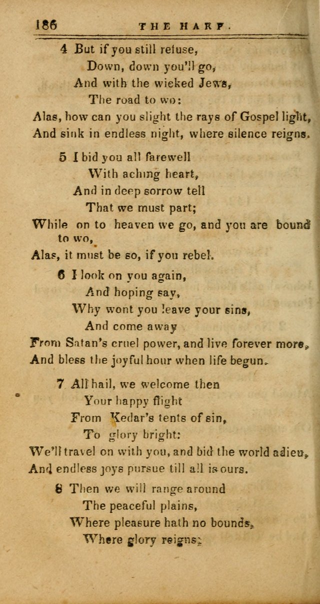 The Harp: being a collection of hymns and spiritual songs, adapted to all purposes of social and religious worship page 186