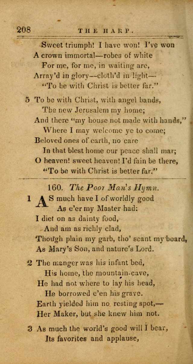 The Harp: being a collection of hymns and spiritual songs, adapted to all purposes of social and religious worship page 208