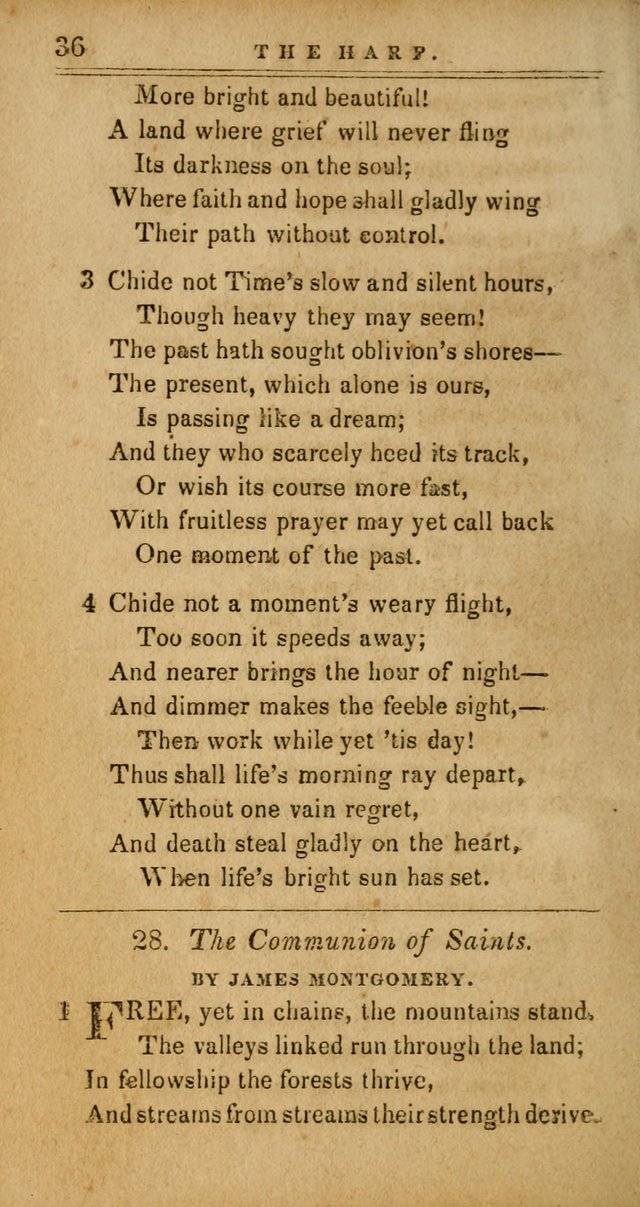 The Harp: being a collection of hymns and spiritual songs, adapted to all purposes of social and religious worship page 36