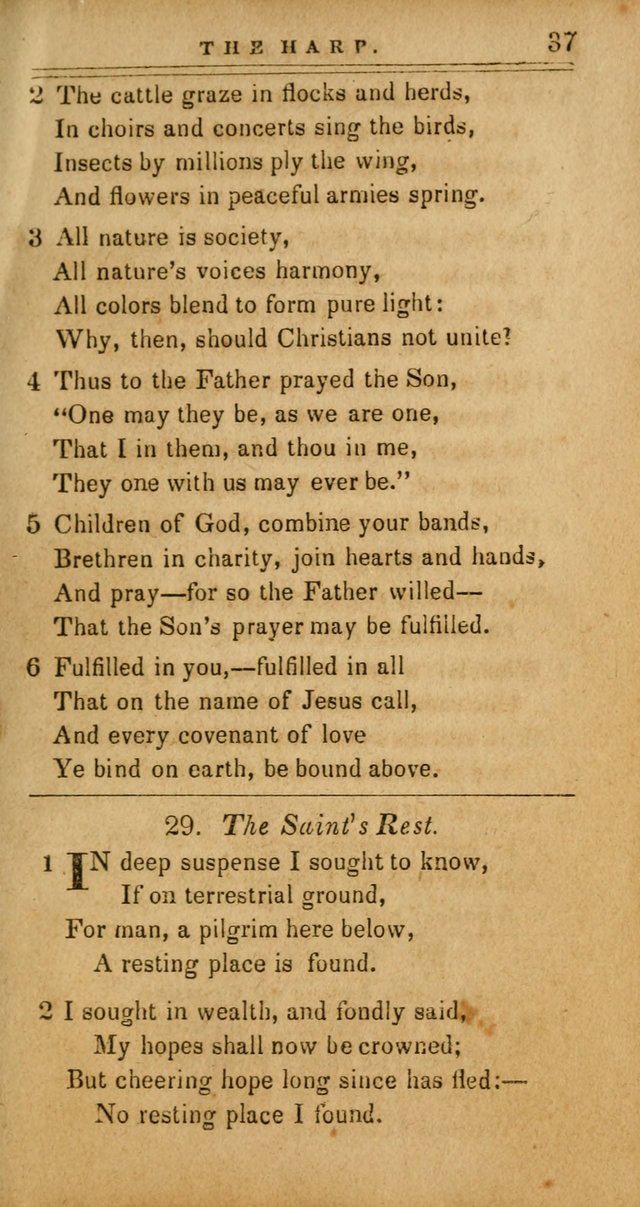 The Harp: being a collection of hymns and spiritual songs, adapted to all purposes of social and religious worship page 37