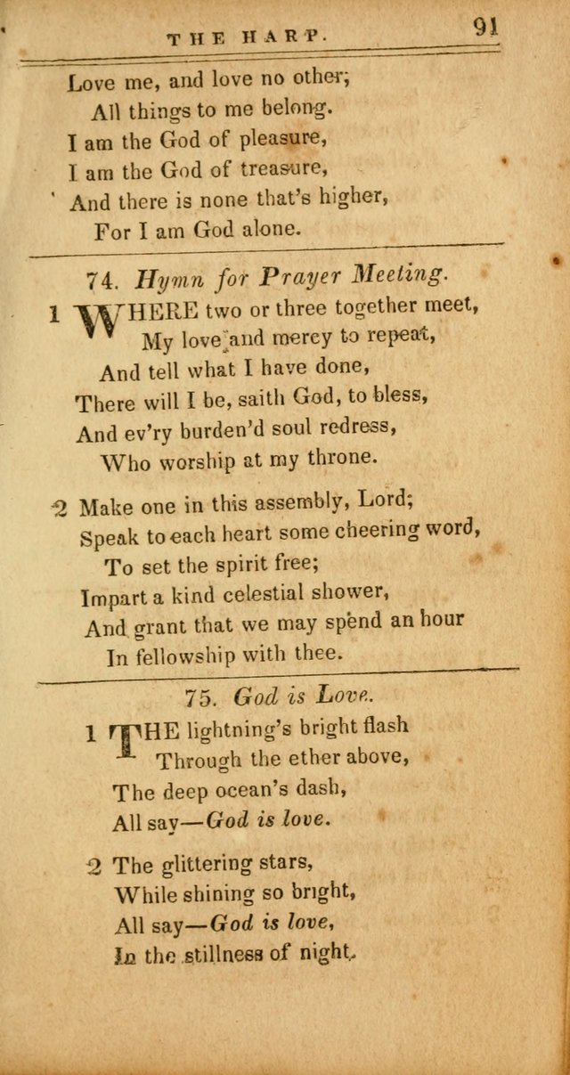 The Harp: being a collection of hymns and spiritual songs, adapted to all purposes of social and religious worship page 91