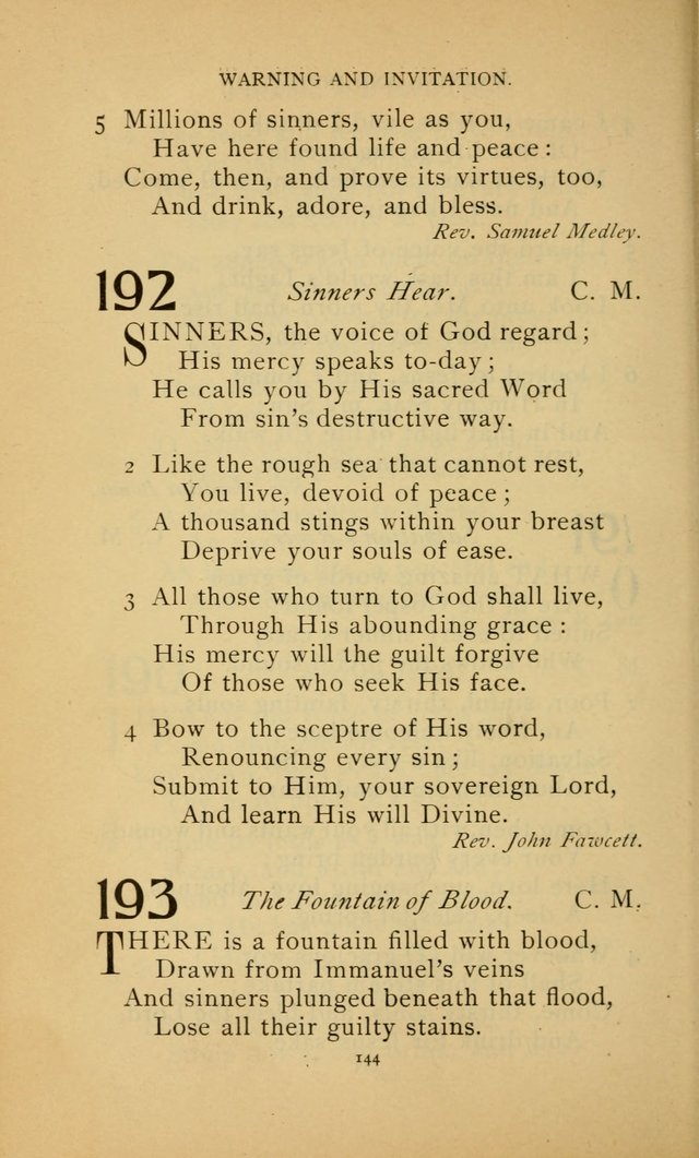 Hymn Book of the United Evangelical Church page 144