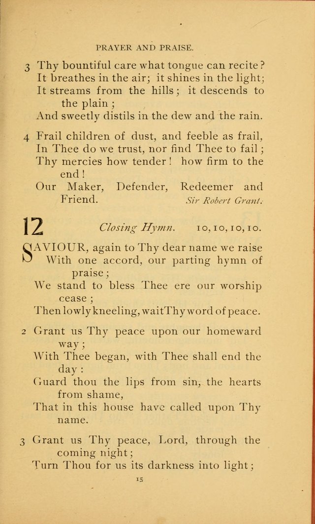 Hymn Book of the United Evangelical Church page 15