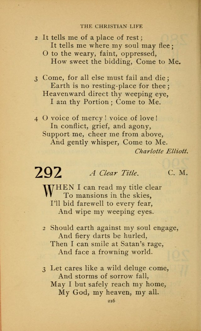 Hymn Book of the United Evangelical Church page 216