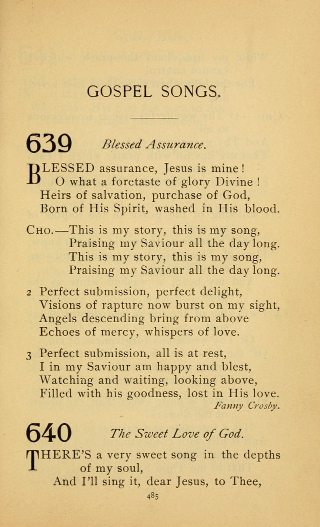 Hymn Book of the United Evangelical Church page 485