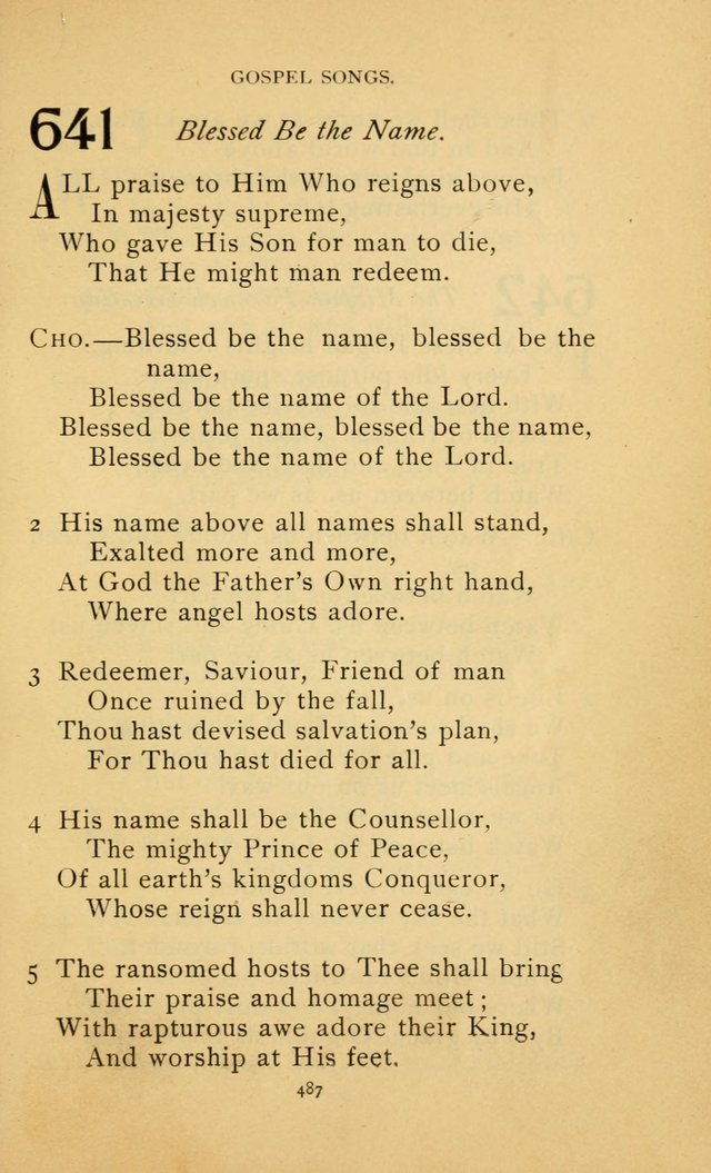 Hymn Book of the United Evangelical Church page 487