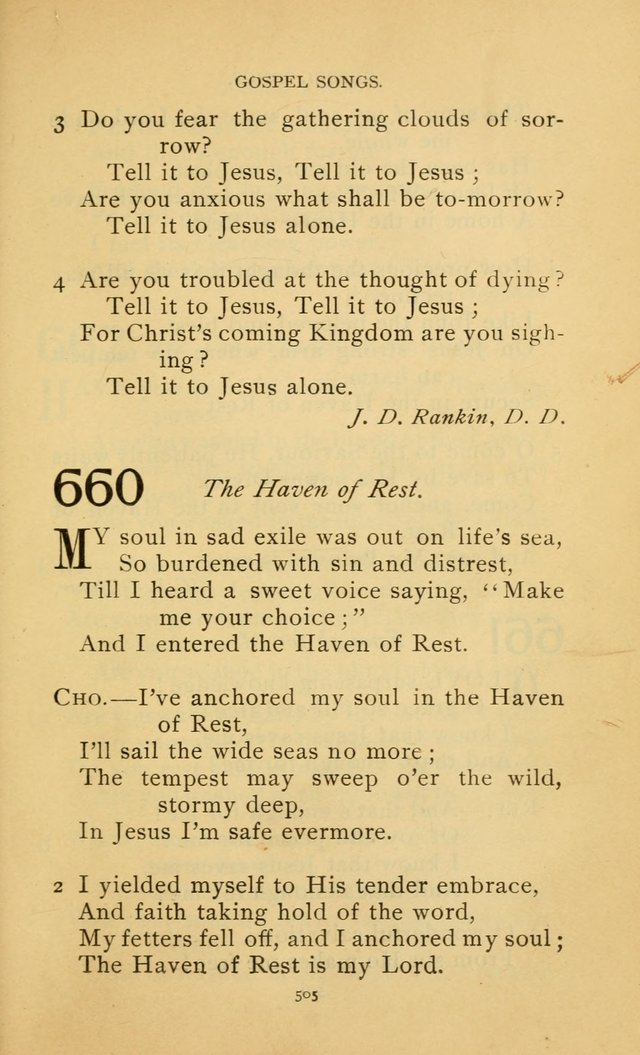 Hymn Book of the United Evangelical Church page 505