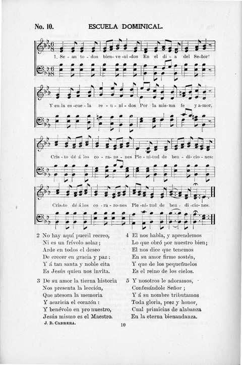 Himnario Cristiano para uso de las Iglesias Evangélicas page 10
