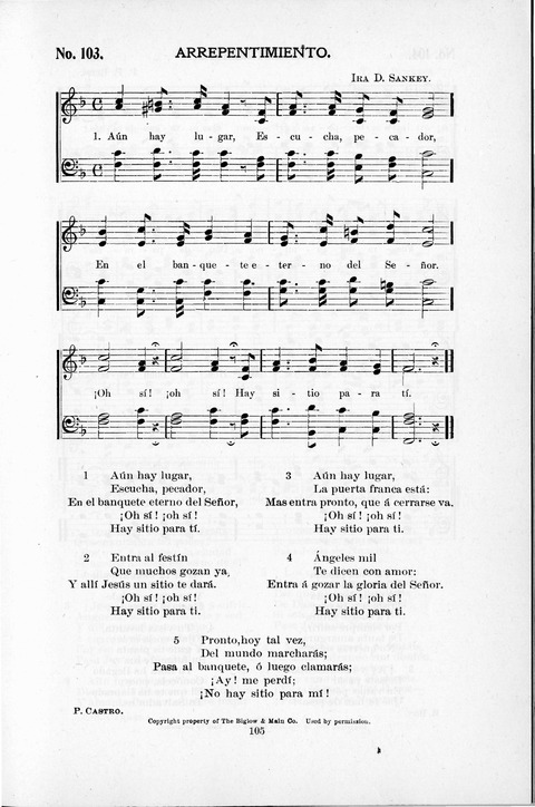 Himnario Cristiano para uso de las Iglesias Evangélicas page 105