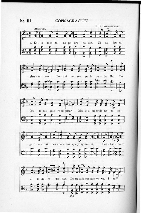 Himnario Cristiano para uso de las Iglesias Evangélicas page 114