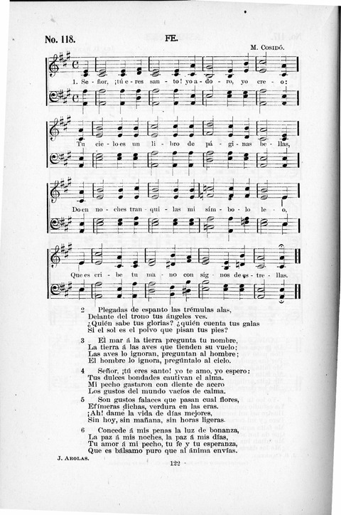 Himnario Cristiano para uso de las Iglesias Evangélicas page 122