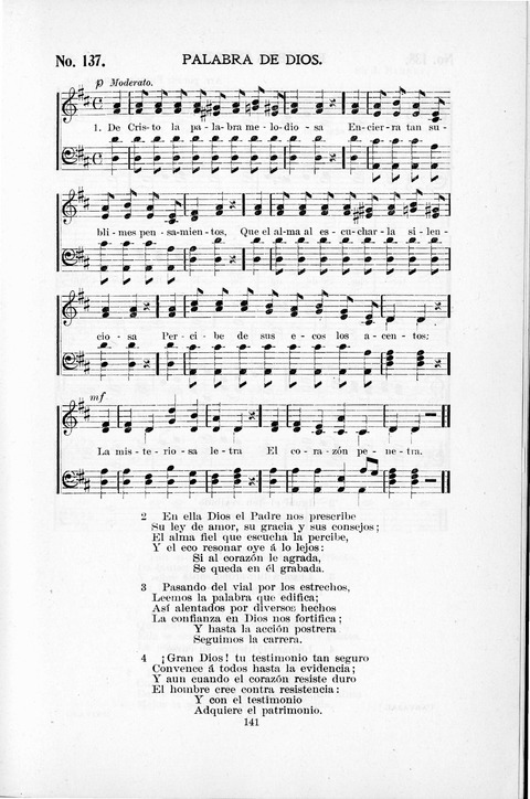 Himnario Cristiano para uso de las Iglesias Evangélicas page 141