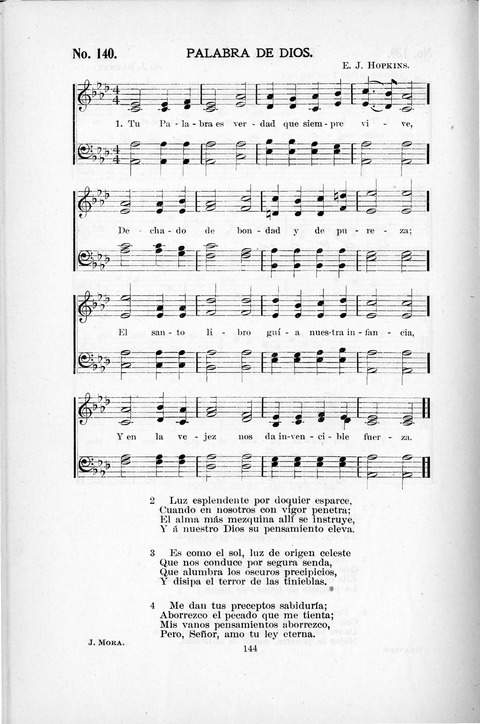 Himnario Cristiano para uso de las Iglesias Evangélicas page 144