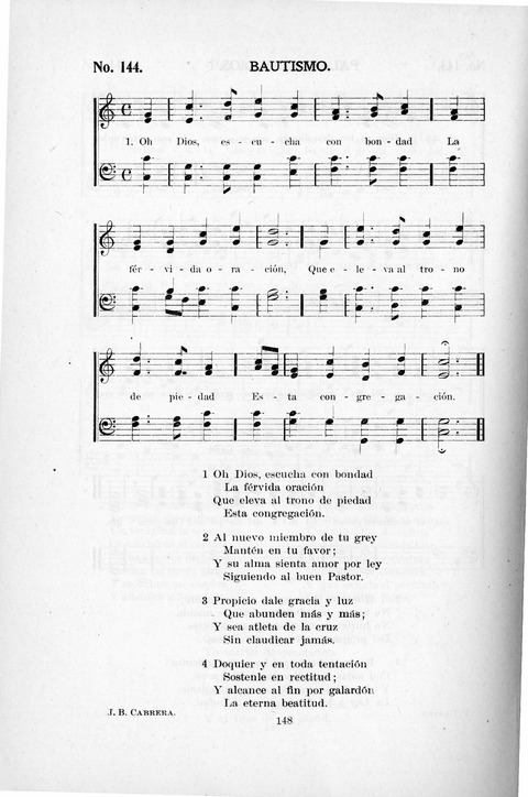 Himnario Cristiano para uso de las Iglesias Evangélicas page 148
